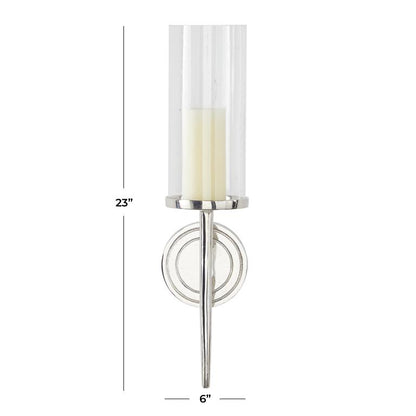 SILVER ALUMINUM WALL SCONCE