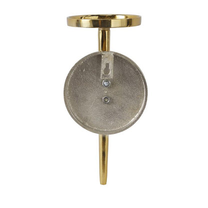 GOLD ALUMINUM WALL SCONCE WITH GLASS HOLDER,