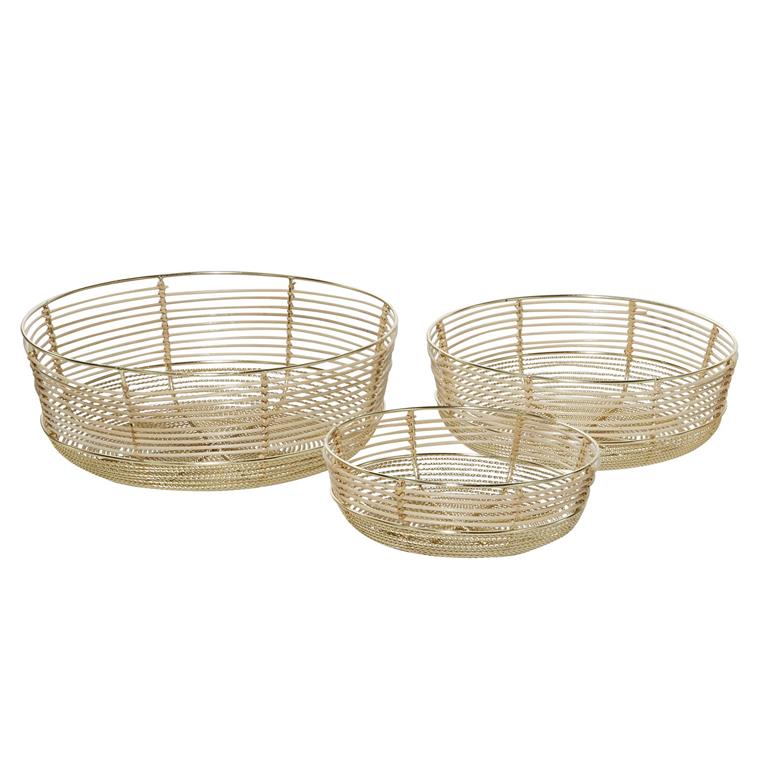 GOLD METAL WIRE DECORATIVE BOWL