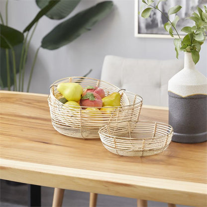GOLD METAL WIRE DECORATIVE BOWL
