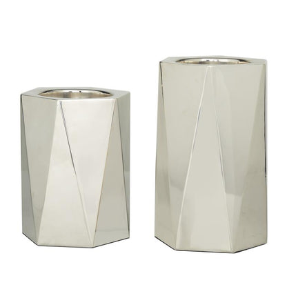 SILVER STAINLESS STEEL CANDLE HOLDER