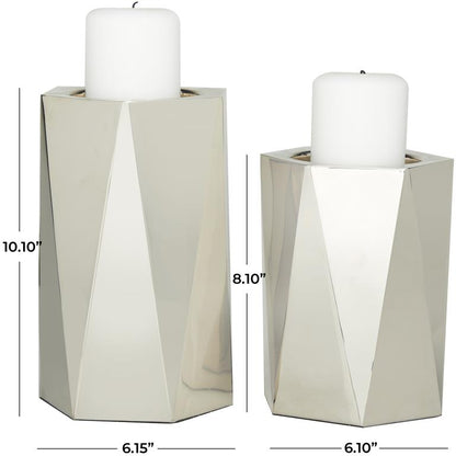SILVER STAINLESS STEEL CANDLE HOLDER