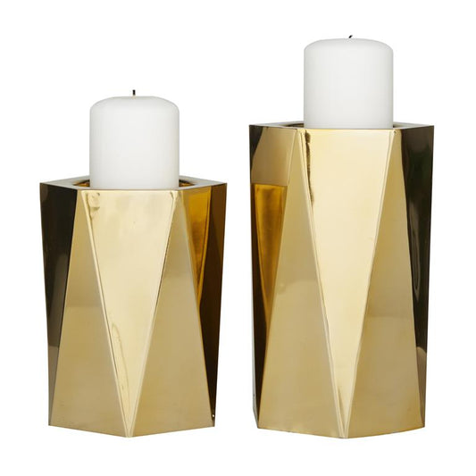 GOLD STAINLESS STEEL CANDLE HOLDER