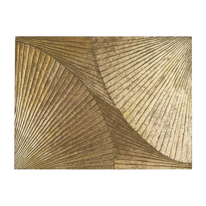 GOLD WOOD GEOMETRIC CARVED RADIAL WALL DECOR