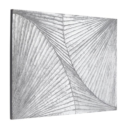 SILVER WOOD GEOMETRIC CARVED RADIAL WALL DECOR