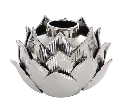 SILVER PORCELAIN GLAM VASE