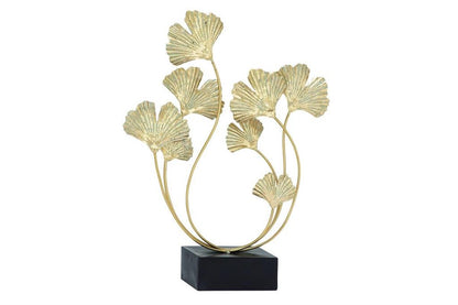 GOLD METAL FLORAL CURVED SCULPTURE