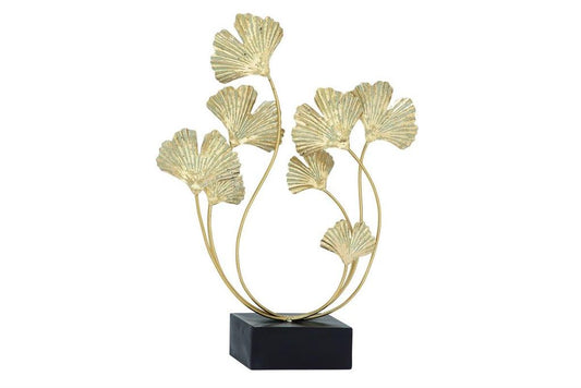 GOLD METAL FLORAL CURVED SCULPTURE