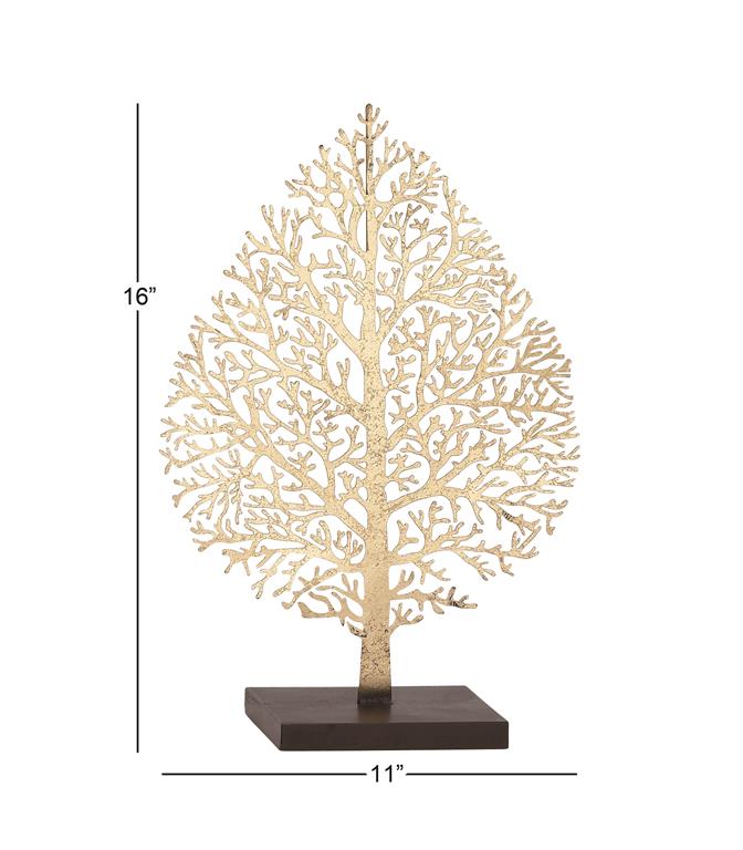 GOLD METAL TREE SCULPTURE