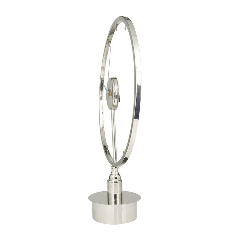 SILVER STAINLESS STEEL LARGE OPEN FRAME CLOCK