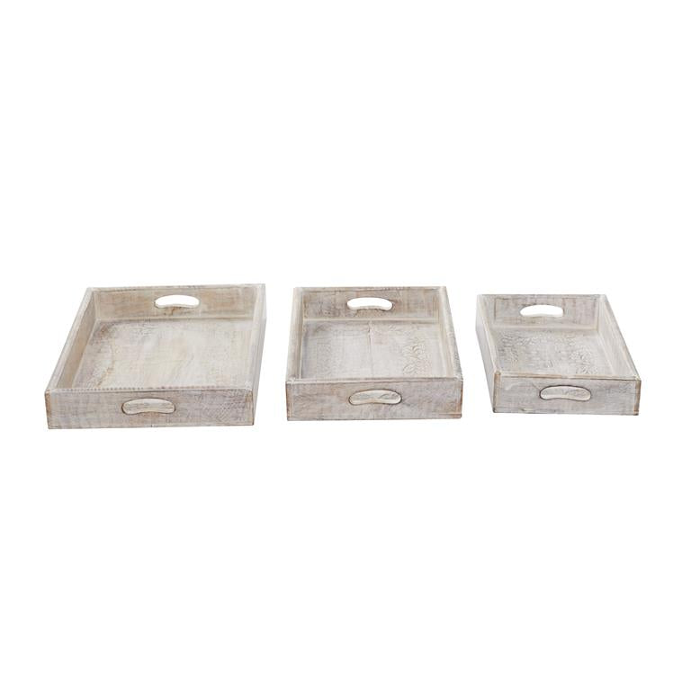 WHITE WOOD TRAY