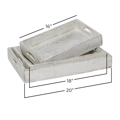 WHITE WOOD TRAY