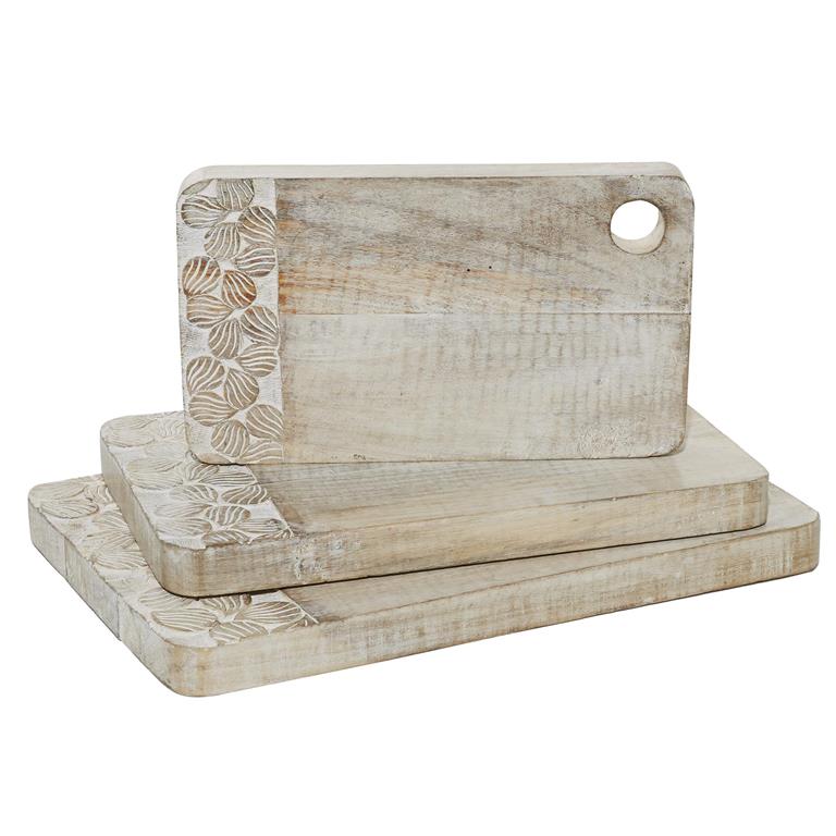 BROWN WOOD FLORAL INTRICATELY CARVED CUTTING BOARD