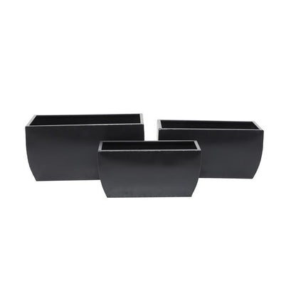 COSMOPOLITAN BLACK METAL INDOOR OUTDOOR PLANTER