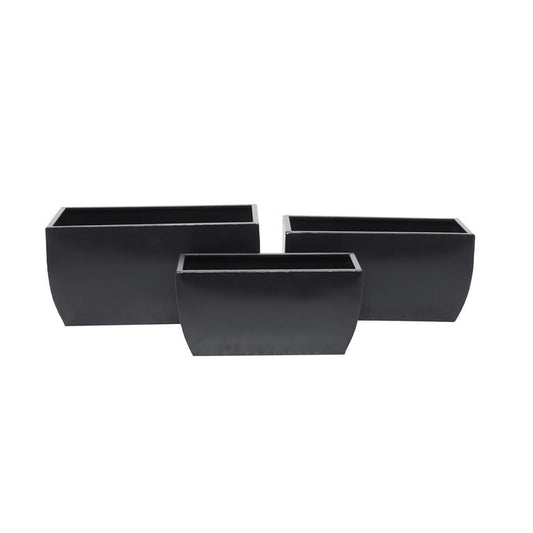 COSMOPOLITAN BLACK METAL INDOOR OUTDOOR PLANTER