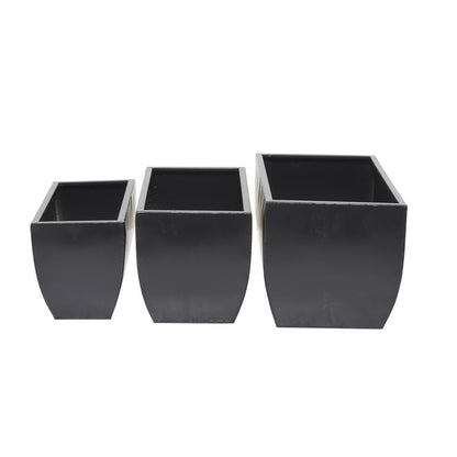 COSMOPOLITAN BLACK METAL INDOOR OUTDOOR PLANTER