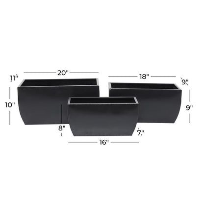 COSMOPOLITAN BLACK METAL INDOOR OUTDOOR PLANTER