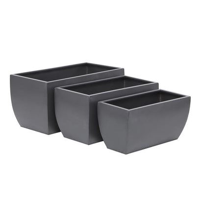 COSMOLIVING BY COSMOPOLITAN GRAY METAL INDOOR OUTDOOR PLANTER