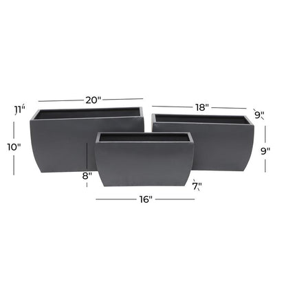 COSMOLIVING BY COSMOPOLITAN GRAY METAL INDOOR OUTDOOR PLANTER