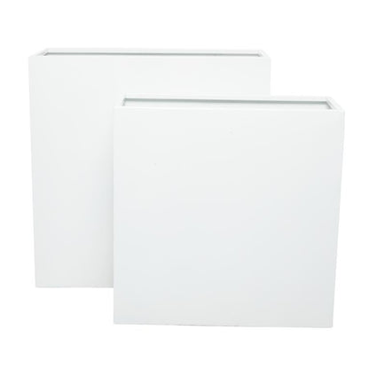 WHITE METAL INDOOR OUTDOOR PLANTER