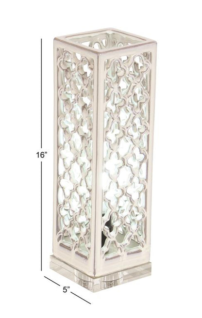 WHITE PORCELAIN COASTAL TABLE LAMP UPLIGHT,