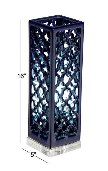 BLUE PORCELAIN ACCENT LAMP UPLIGHT
