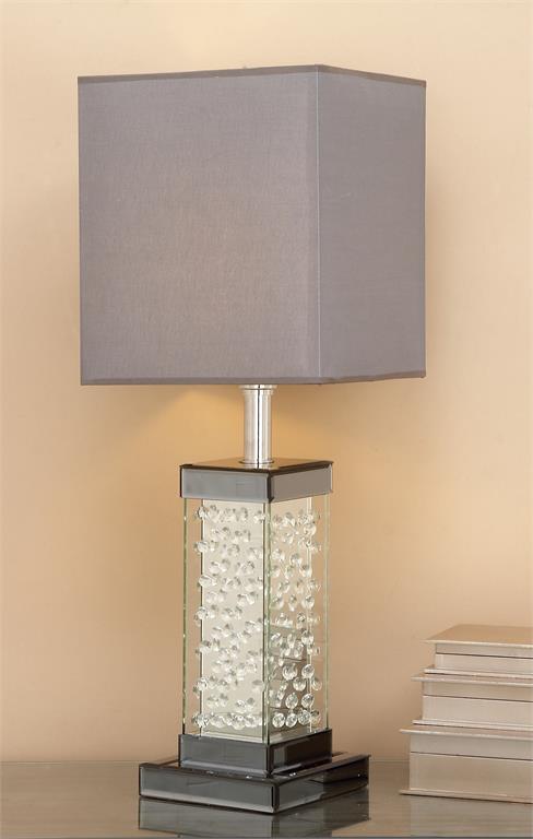 GRAY GLASS GLAM TABLE LAMP