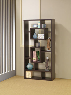 Howie 10-Shelf Bookcase Cappuccino