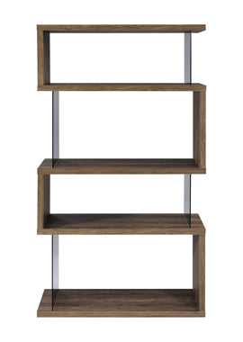 Emelle 4-Shelf Bookcase With Glass Panels