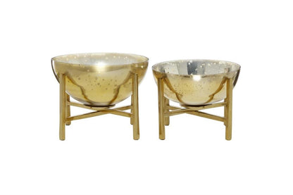 GOLD GLASS DECORATIVE BOWL