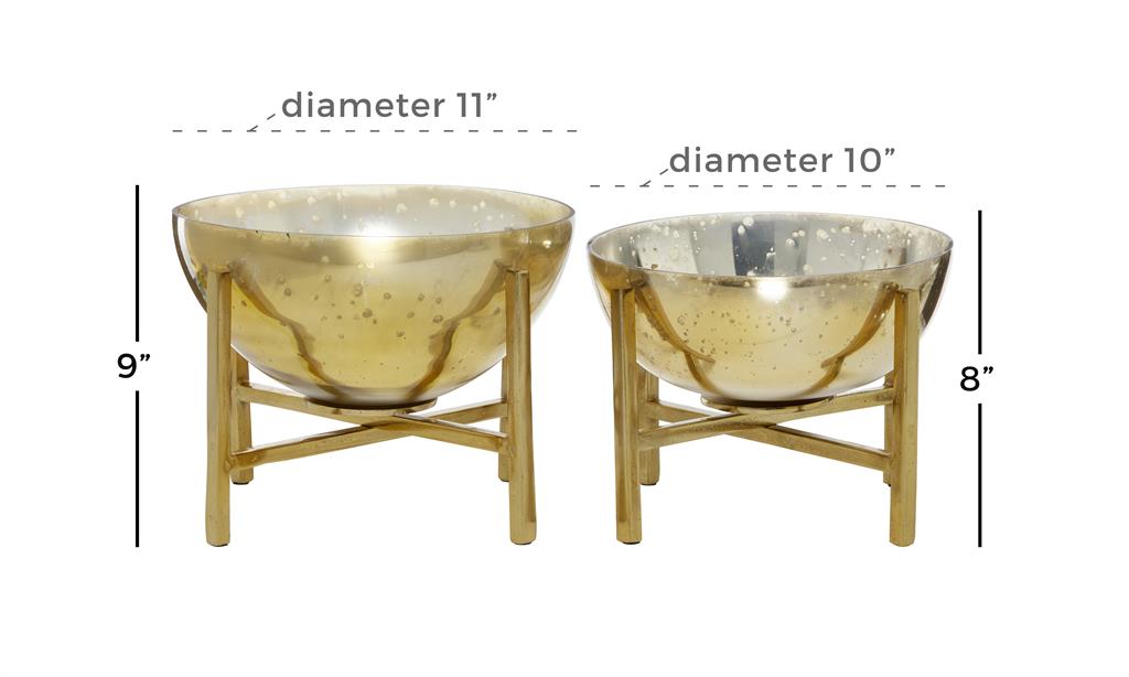 GOLD GLASS DECORATIVE BOWL