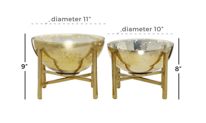 GOLD GLASS DECORATIVE BOWL