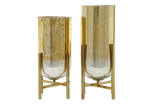 ALUM GLS VASE W/STAND