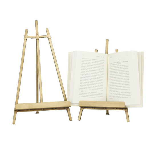 GOLD METAL EASEL WITH FOLDABLE STAND,
