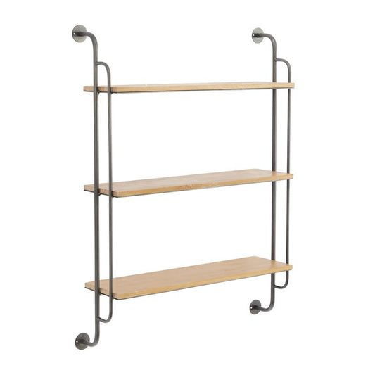 BROWN METAL INDUSTRIAL WALL SHELF