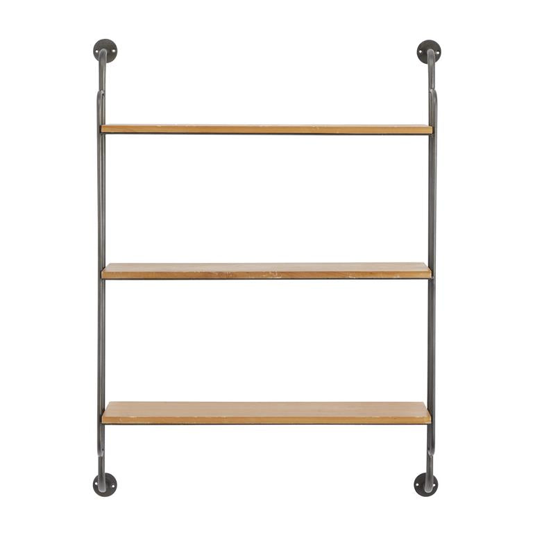 BROWN METAL INDUSTRIAL WALL SHELF