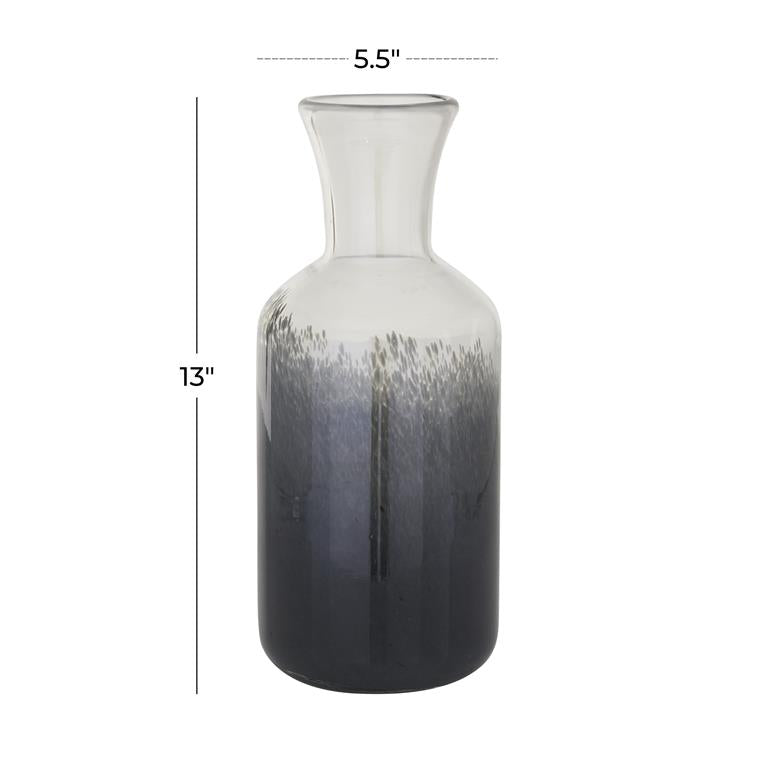 GRAY GLASS OMBRE VASE