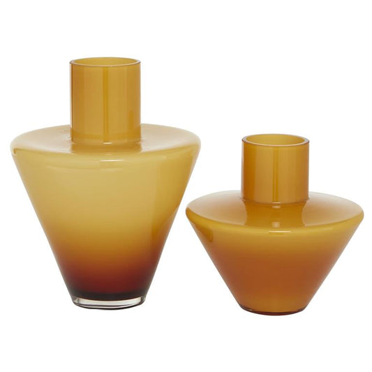 ORANGE GLASS OMBRE VASE