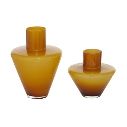 ORANGE GLASS OMBRE VASE