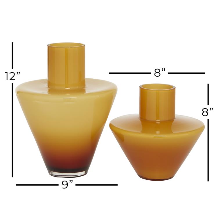 ORANGE GLASS OMBRE VASE
