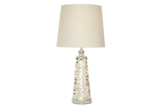 WHITE CAPIZ SHELL GLAM TABLE LAMP