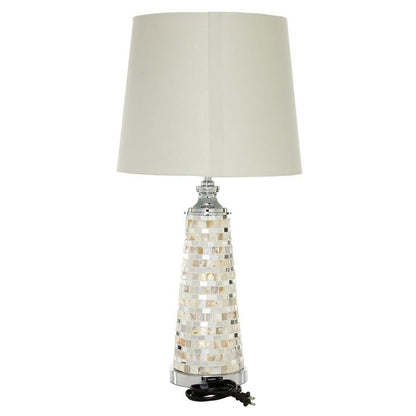 WHITE CAPIZ SHELL GLAM TABLE LAMP