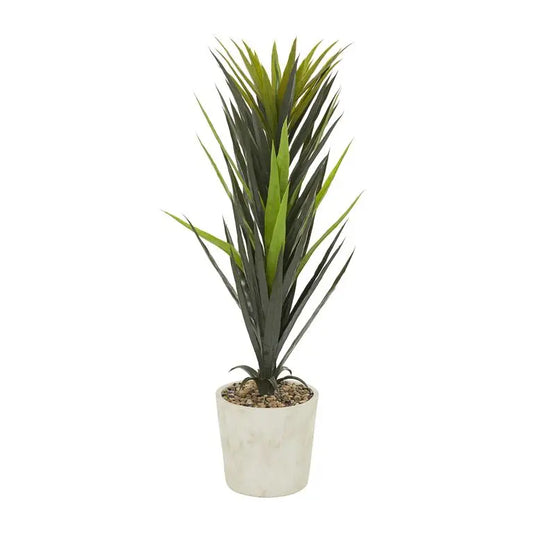 Beige Plastic Contemporary Dracaena Artificial Plant