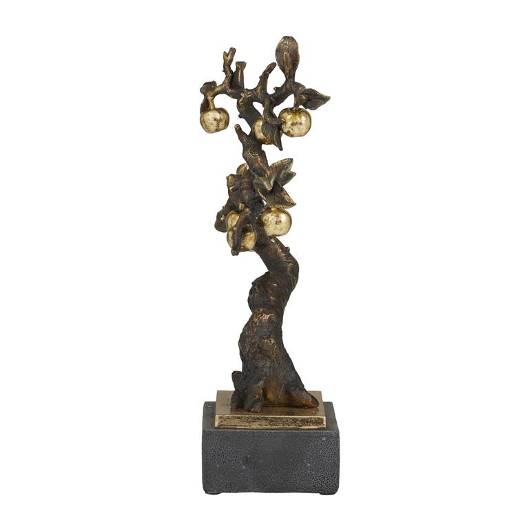 BRONZE POLYSTONE ECLECTIC TREE SCULPTURE