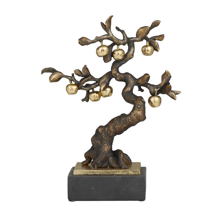 BRONZE POLYSTONE ECLECTIC TREE SCULPTURE
