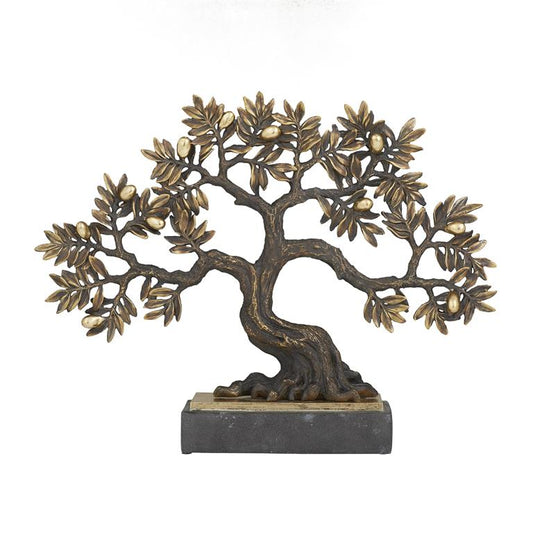 BRONZE POLYSTONE ECLECTIC TREE SCULPTURE