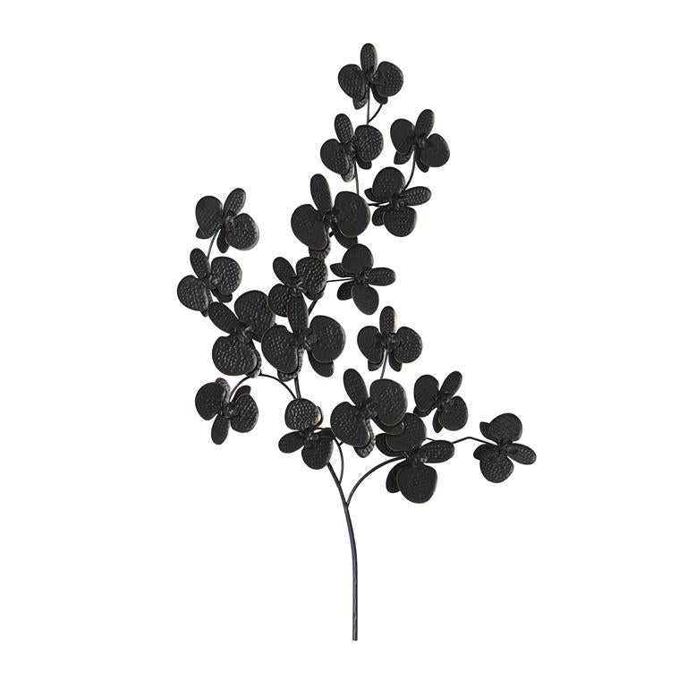 BLACK METAL CONTEMPORARY FLOWERS WALL DECOR