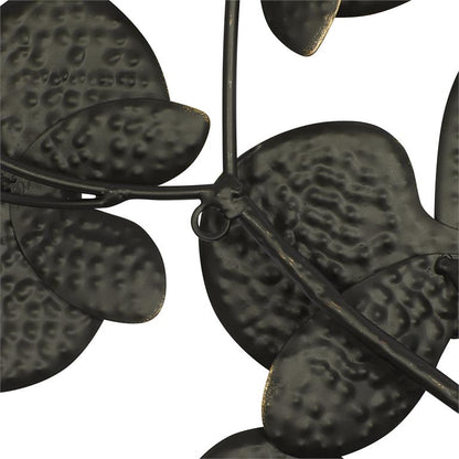 BLACK METAL CONTEMPORARY FLOWERS WALL DECOR