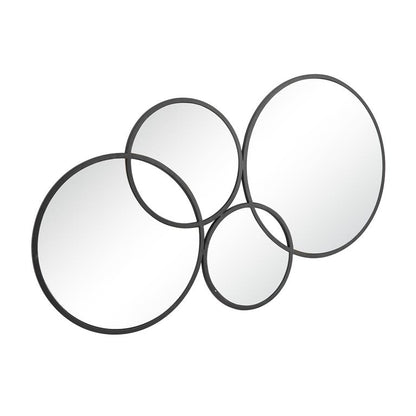 COSMOLIVING BY COSMOPOLITAN BLACK WOOD BUBBLE CLUSTER WALL MIRROR