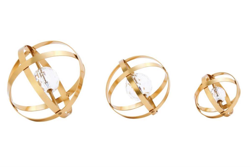 GOLD METAL GEOMETRIC SCULPTURE,